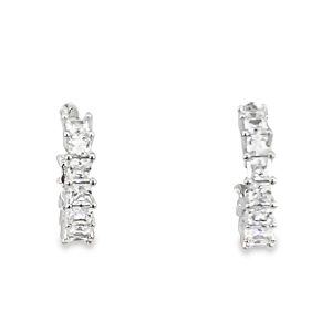 925 CZ PAVE BEZEL SET C-HOOPS - 13X3 - 1.9g <br/>11609