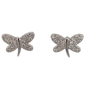 925 CZ PAVE BUTTERFLY STUDS - 11X8 - 1.5g <br/>11635