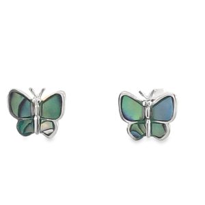 925 ABALONE BUTTERFLY STUDS - 8X9 - 1.26g <br/>11644