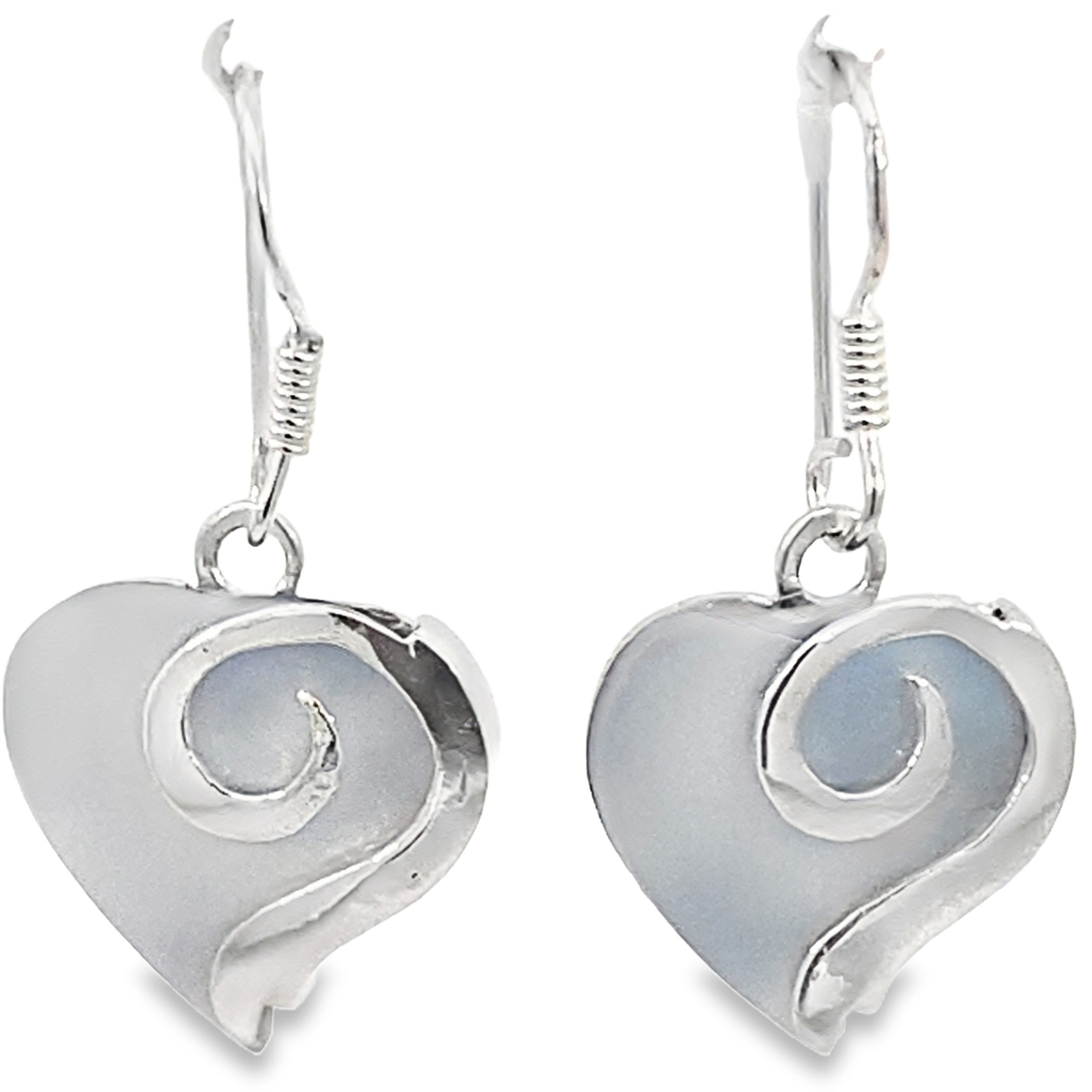 925 BLUE MOP HEART DROP EAR - 30X15 - 3.5g <br/>11645B
