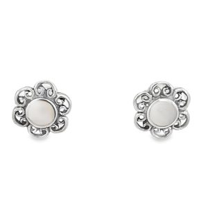 925 OXI FILIGREE MOP FLOWER STUDS - 9MM - 1.1g <br/>11646