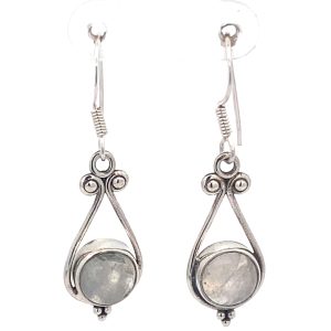 925 MOONSTONE OPEN TEARDROP EAR - 41X11 - 3.8g <br/>11651