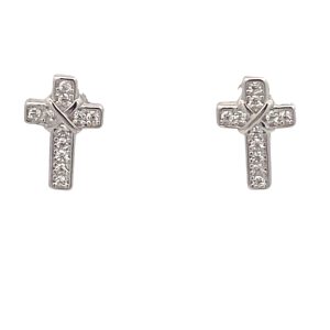 925 CZ PAVE CRISS CROSS CROSS - 11X7 - 1.17g <br/>11652