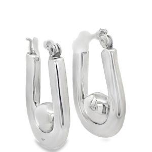 925 EF BALL IN OVAL HINGE HOOPS - 30X6 - 6.2g <br/>11659