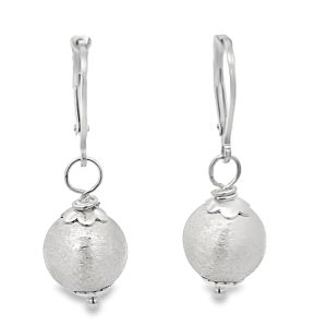 925 SCRATCHED BALL ON LEVERBACK EAR - 33X10 - 3.4g <br/>11664