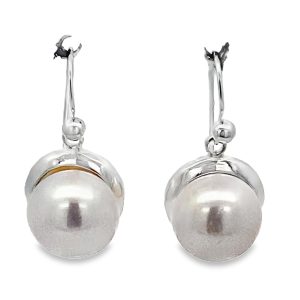 925 FW PEARL DROP EARRINGS - 27X13 - 6.8g <br/>11679