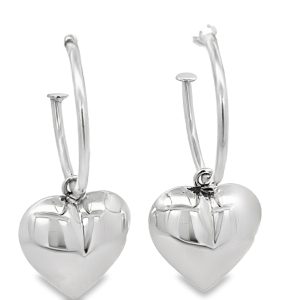 925 PUFF HEARTS ON PRETTYWOMAN EAR - 35X15 - 5.2g <br/>11692