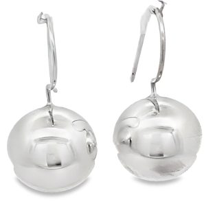 925 HOLLOW PLAIN BALL DROP EARRINGS - 28X14 - 4.9g <br/>11696