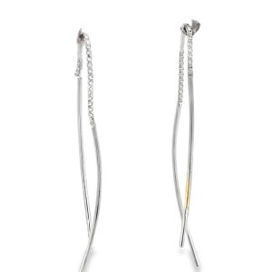 925 LONG BARS ON CHAIN THREADER EAR - 40X1 - 0.97g <br/>11699
