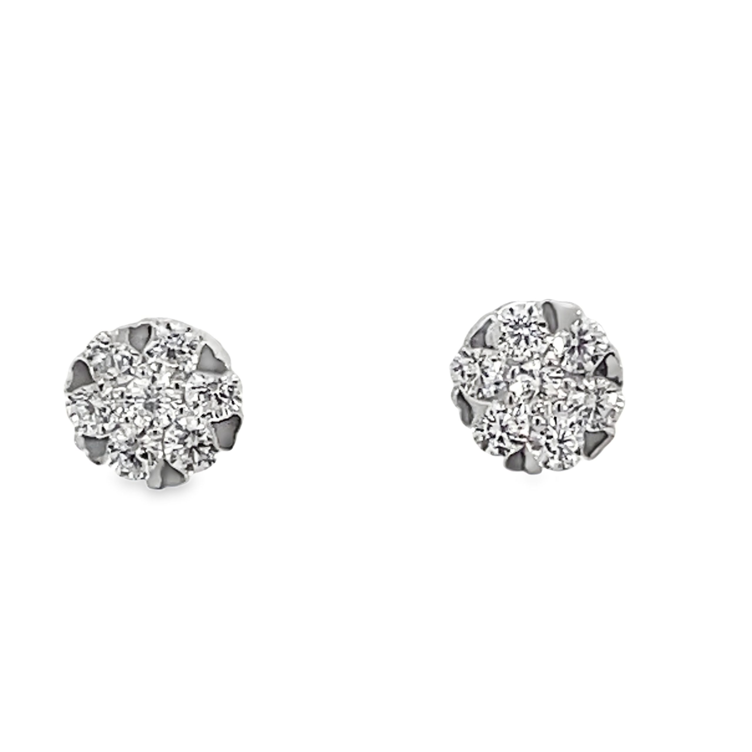 925 CZ PAVE BASKET SET STUDS - 8MM - 1.93g <br/>11723