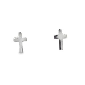 925 PLAIN FLAT CROSS STUDS - 9X6 - 0.44g <br/>11733