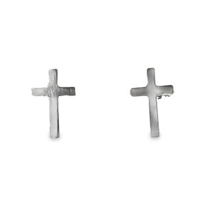 925 PLAIN FLAT CROSS STUDS - 12X7 - 0.54g <br/>11734
