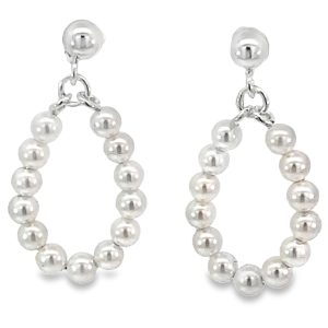 925 WH FW PEARL CIRCLE ON HALF BALL EAR 26X15 1.9  <br/>11736