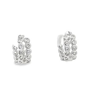 925 CZ TUBE SET DBL STRAND HUGGIES - 10X5 - 2.05g <br/>11740