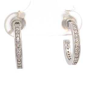 925 CZ PAVE CHANNEL SET C-HOOPS - 14X2 - 2.16g <br/>11744