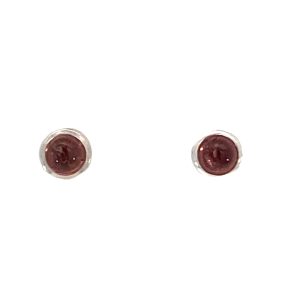 925 PINK TOURMALINE TUBE SET STUDS - 6MM - 1.2g <br/>11760