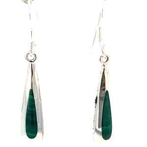 925 MALACITE TEARDROP EARRINGS - 36X5 - 2.2g <br/>11762