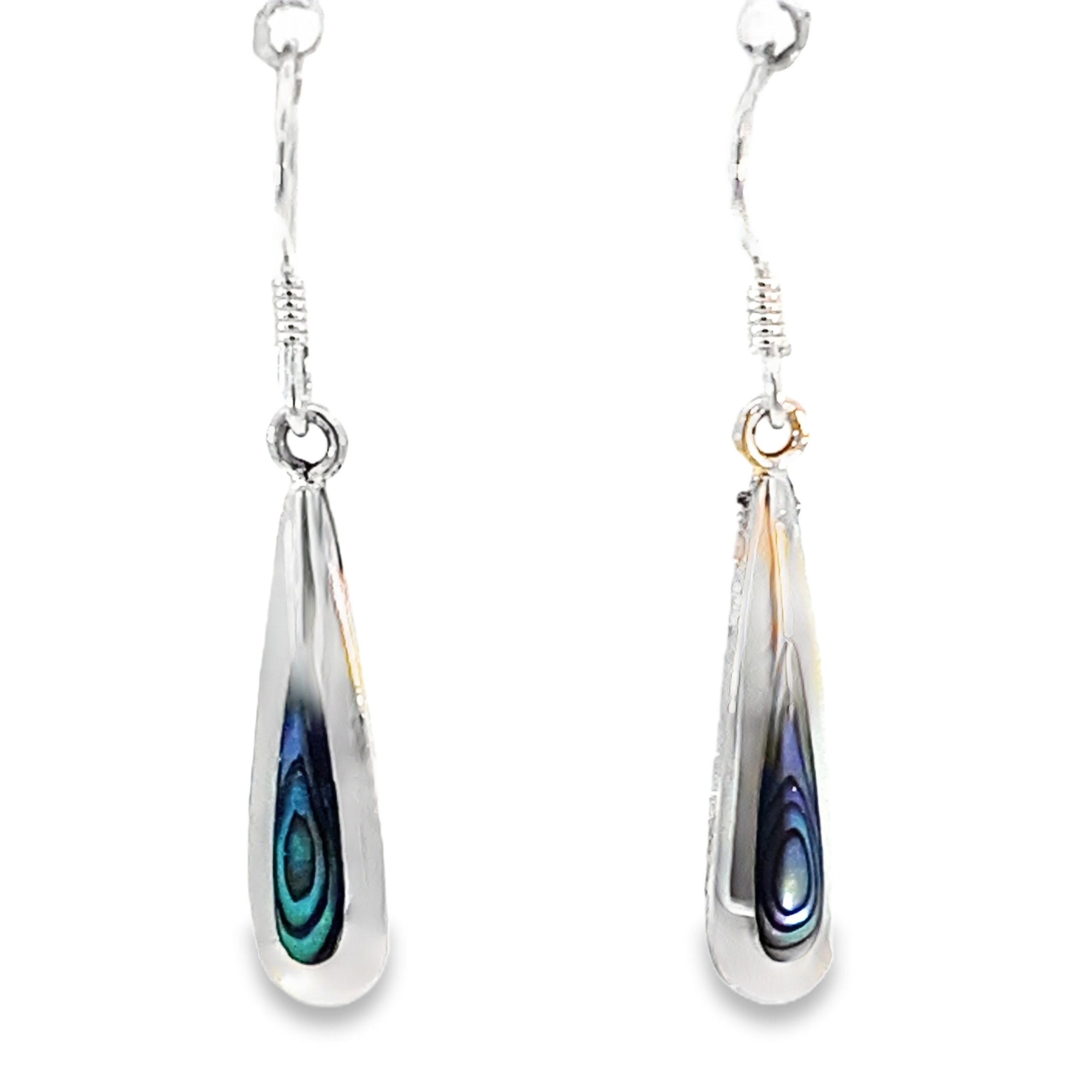 925 ABALONE TEARDROP EARRINGS - 36X5 2.2g <br/>11762A