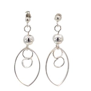 925 ORBIT WIRE CIRCLES+BALL DROP EAR - 41X16 -3.4g <br/>11763