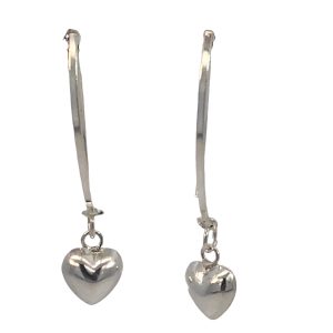 925 HOLLOW HEART ON V-LOOP EAR - 43X9 - 2.14g <br/>11766
