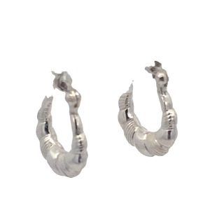 925 TWISTED ETCH HINGE HOOPS - 18X15 - 2.35g <br/>11776