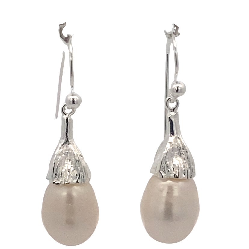 925 WH FW PEARL TEARDROP EAR - 36X10 - 6.2g <br/>11778