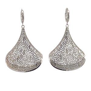 925 RH PL FILIGREE PUFF FAN DROP EAR - 50X13 - 10g <br/>11784