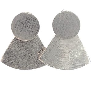 925 SCRATCHED RND+FAN SHAPE EAR - 25X23 - 7.4g <br/>11794