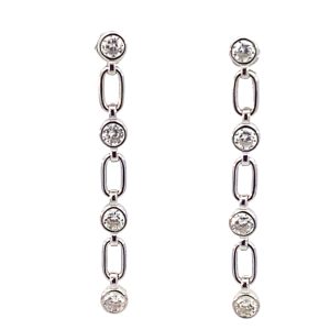 925 TUBE SET TRIP CZ PAPERCLIP DROP EAR  37X4 2.5g <br/>11807