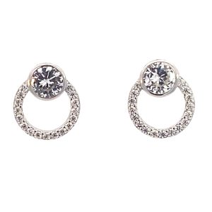 925 CZ TUBE SET CIRCLE OF LIFE STUDS - 13X11  2.2g <br/>11813