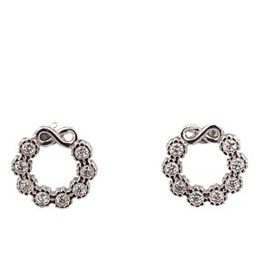 925 INFINITY MILLGR CIRCLE OF LIFE STUDS 10MM 1.3g <br/>11815
