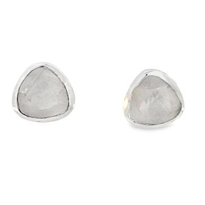 925 MOONSTONE TRILLION CUT TUBE STUDS 10X10 3.2g <br/>11828M