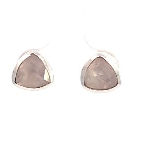 925 ROSE QRTS TRILLION CUT TUBE STUDS 10X10 3.24g <br/>11828RQ