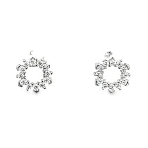 925 CZ PAVE CLAW SET CIRCLE OF LIFE STUDS 8MM 1.1g <br/>11831