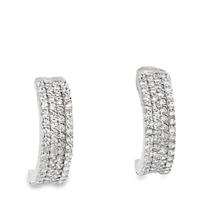 925 CZ PAVE 4 STRAND HALF HOOPS - 19X5 - 4g <br/>11835