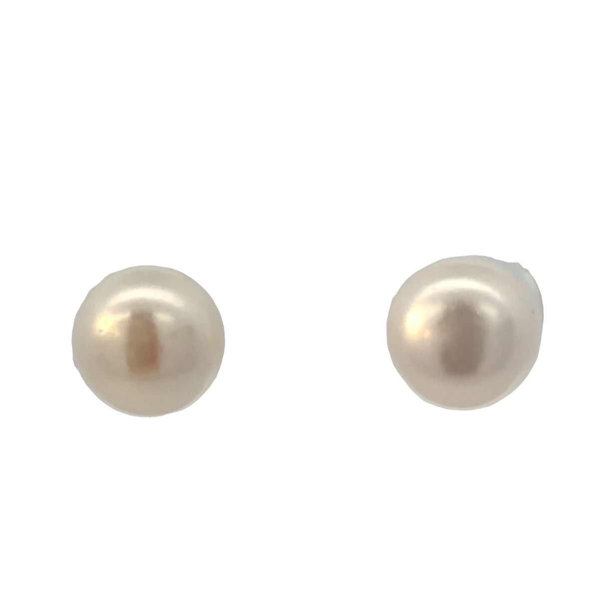 925 WHITE FW PEARL STUDS - 8MM - 1.68g