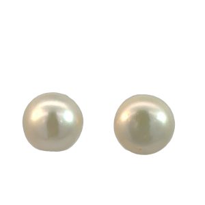 925 WHITE FW PEARL STUDS - 12MM - 4.5g