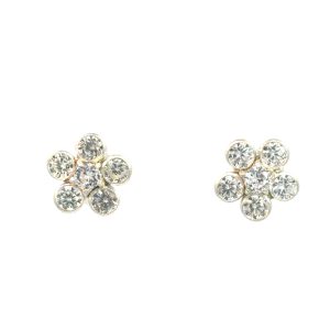 925 CZ PAVE FLOWER STUDS - 10MM - 1g