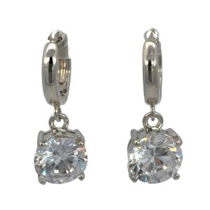 925 CLAW SET CZ ON HUGGIES - 14X3+10 - 8.36g