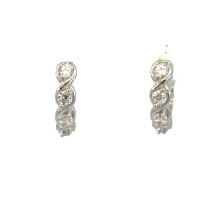 925 CZ PAVE TWISTED HUGGIES - 15X4 - 2.96g