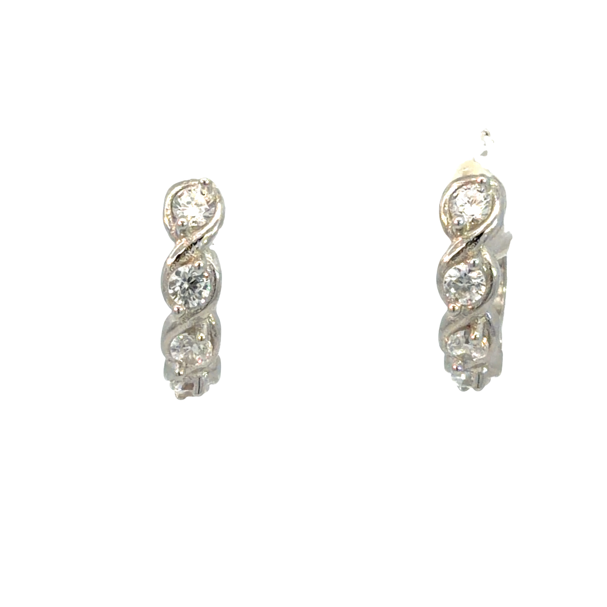 925 CZ PAVE TWISTED HUGGIES - 15X4 - 2.96g