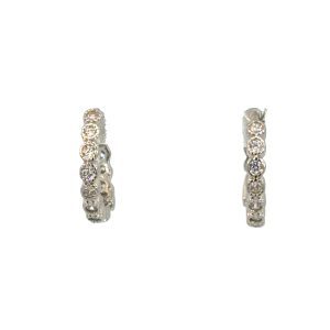 925 MILLGRAIN CZ PAVE CIRCLES HUGGIES - 13X2 - 1.6