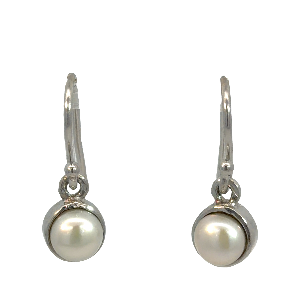 925 WH FW PEARL TUBE SET DROP EAR - 21X7 - 2.3g