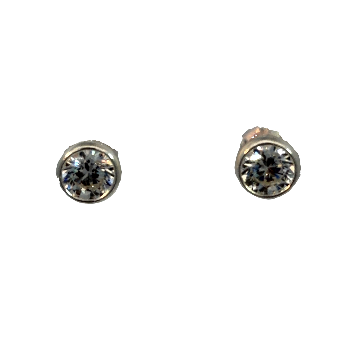 925 RND CZ TUBE BASKET SET STUDS - 6MM - 1.1g