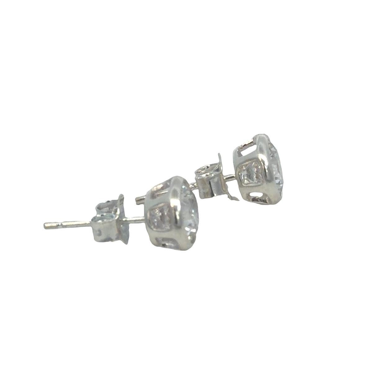 925 RND CZ TUBE BASKET SET STUDS - 7MM - 1.5g - Image 2