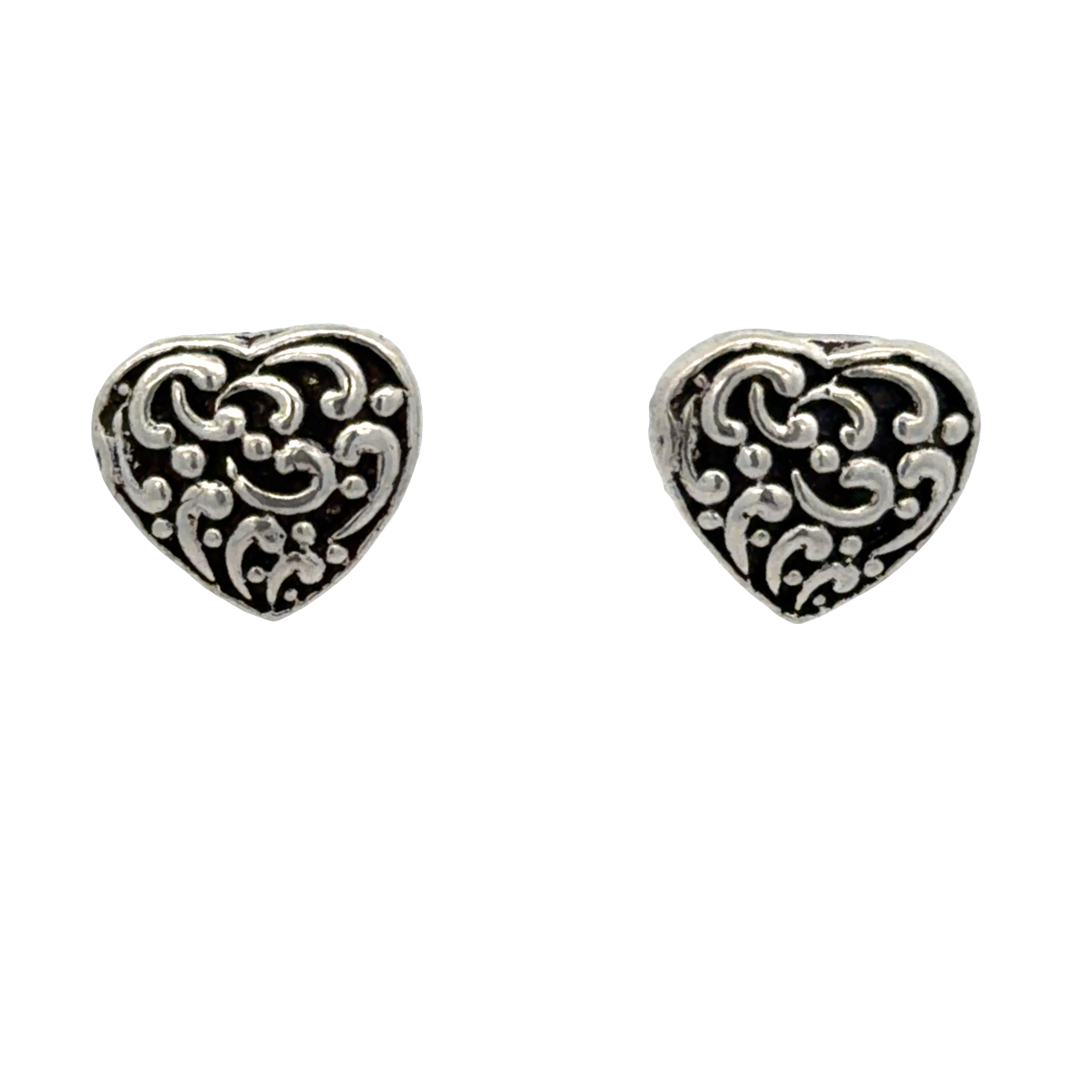 925 OXI FILIGREE HEART STUDS - 10X9 - 2.5g