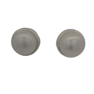 925 WHITE FW PEARL STUDS - 10MM - 1.7g