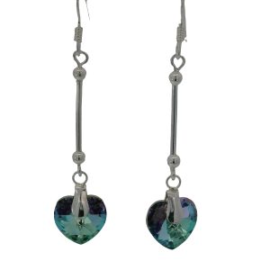 925 MYSTIC HEART SWAROVSKI LONG BAR EAR 48X10 2.2g