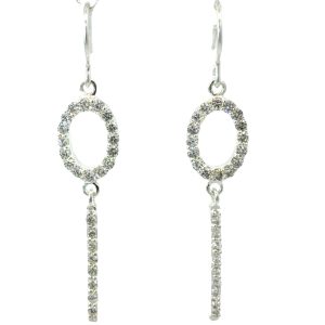 925 CZ PAVE OUTLINE OV+LONG BAR EAR 44X9 2.16g