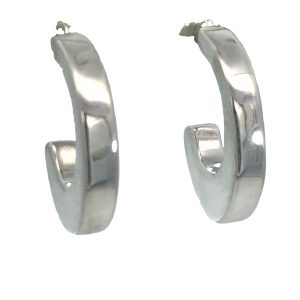 925 EF PLAIN OVAL FLAT HOOPS - 20X4 - 3.7g